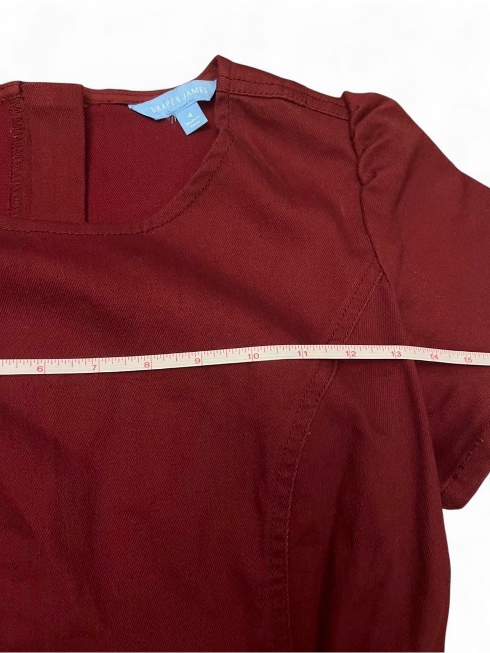 Draper James Burgundy Fit-and-Flare Midi Dress - Picture 5 of 8